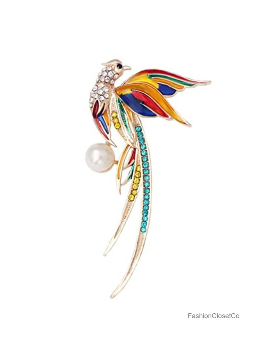 Crystal Rhinestone Phoenix Brooch Pin Chinese Style Lapel Jewelry for Women